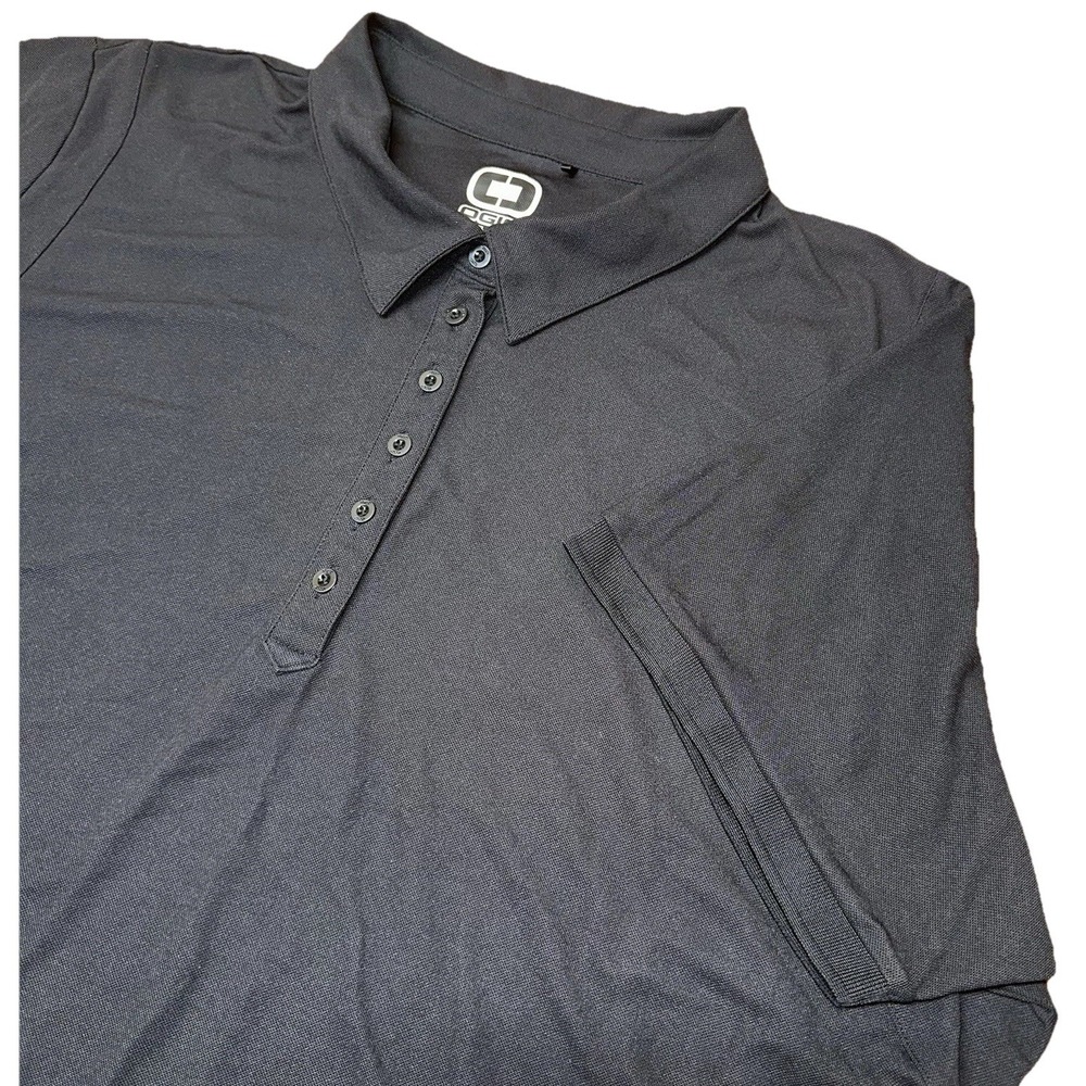 Ogio Black 1/4 Button Up Short Sleeve Performance Golf Polo Shirt Men's Plus 4XL